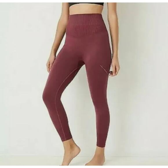 Joy Lab Womens High-Waisted Seamless 7/8 Leggings Size Large Burgundy - Picture 1 of 5